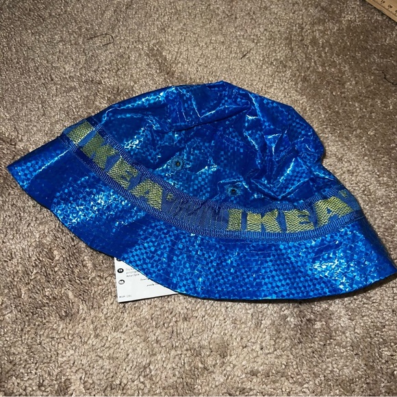 3/$25 🍄 IKEA Bucket Hat Blue with Yellow Lining and Vents OSFA - Picture 5 of 5